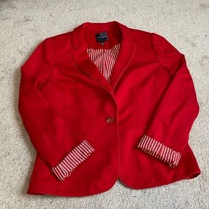 The Limited Red Blazer with Stripes on inside